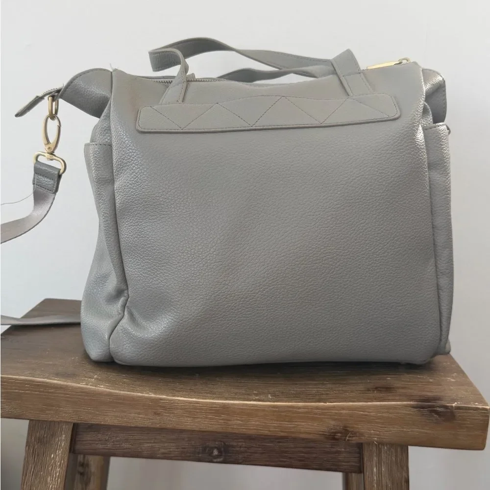 Freshly Picked light gray diaper bag